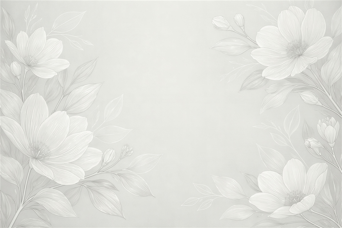 Fototapeten Subtile Blumen in heller Eleganz