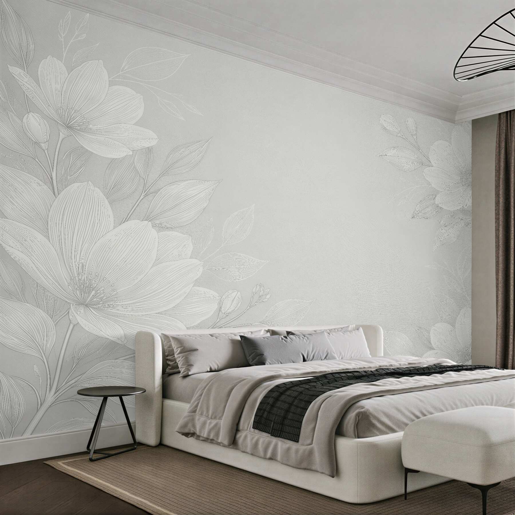 Fototapeten Subtile Blumen in heller Eleganz