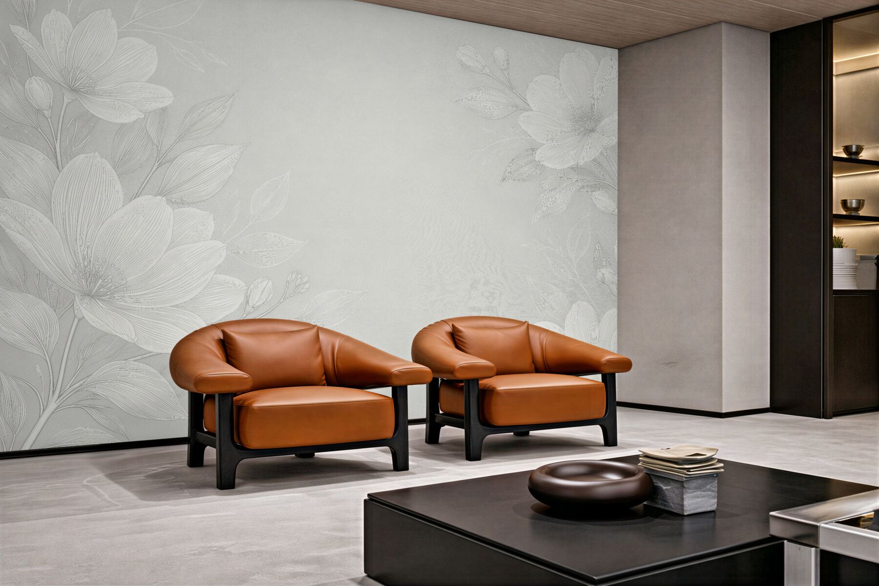 Fototapeten Subtile Blumen in heller Eleganz