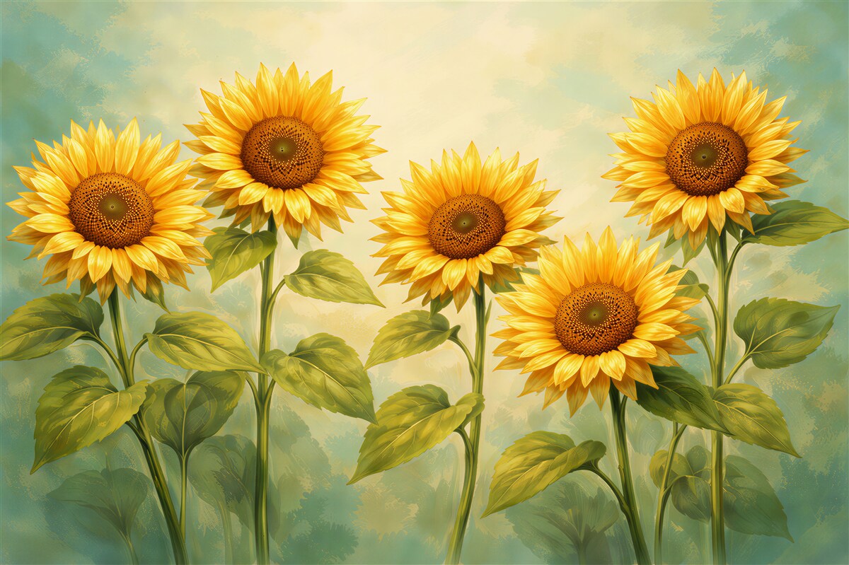Fototapeten Sonnenblumen im sommerlichen Glanz