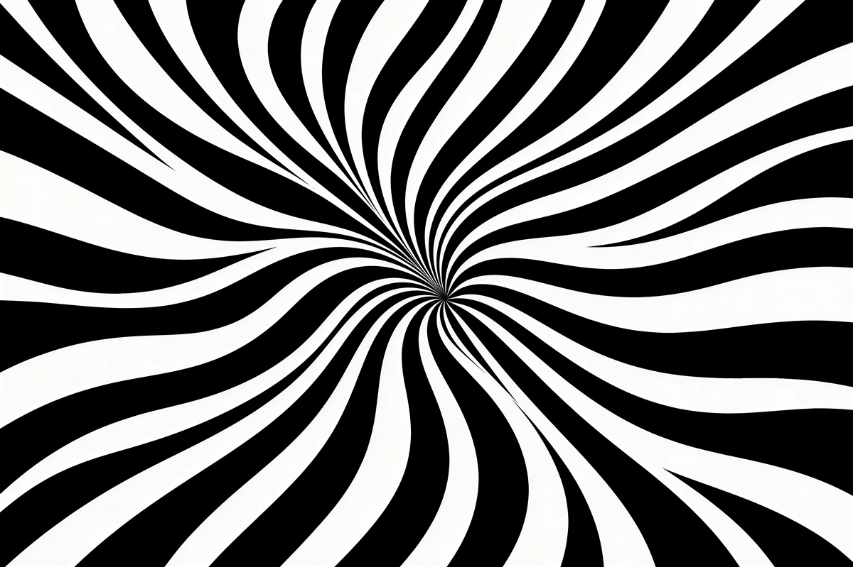 Fototapeten Hypnotischer schwarz-weißer Wirbel