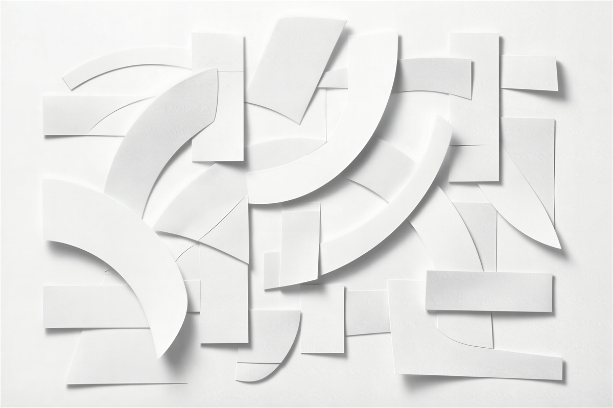 Fototapeten Weiße geometrische 3D-Komposition