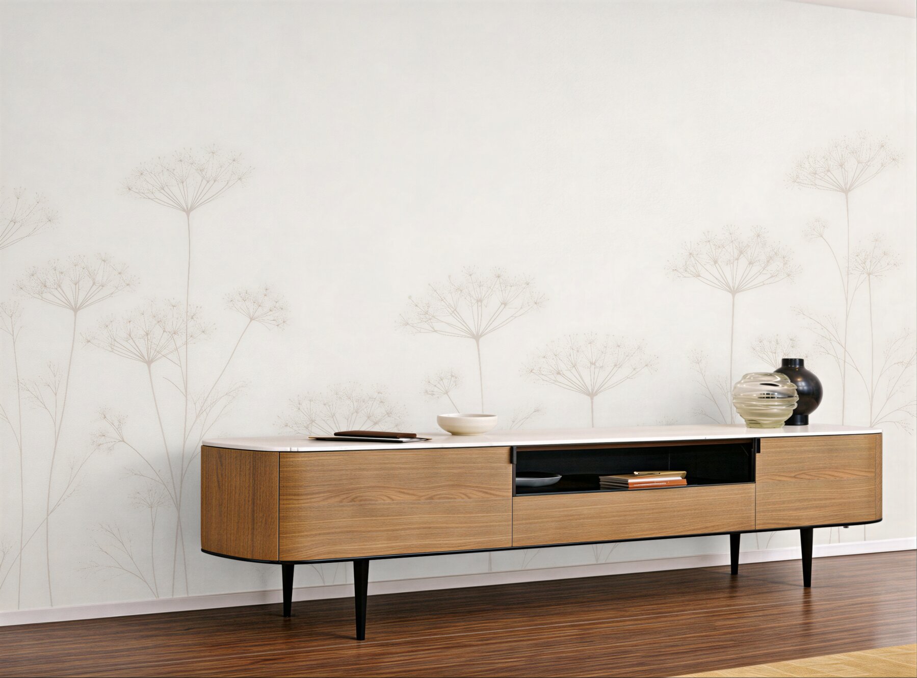 Fototapeten Zarte beige Wiesendolden