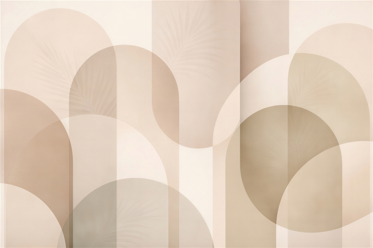 Fototapeten Beige geometrische Harmonie der Bögen