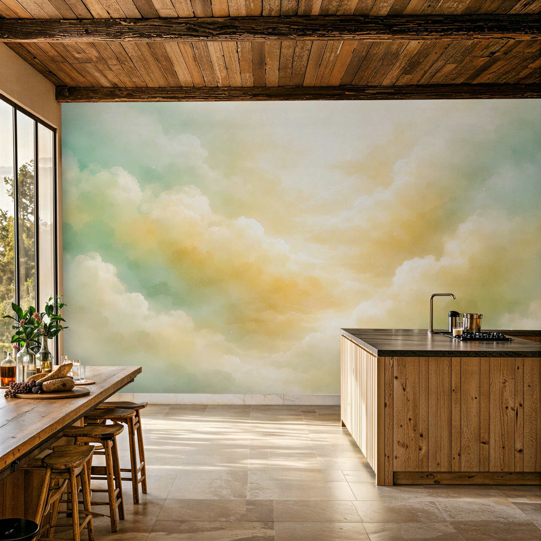 Fototapeten Pastellhimmel voller Wolken