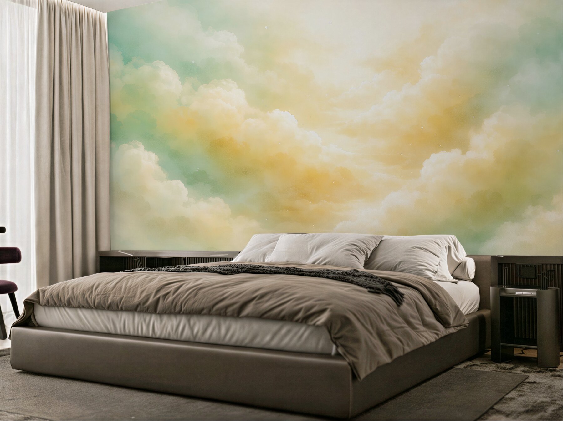 Fototapeten Pastellhimmel voller Wolken