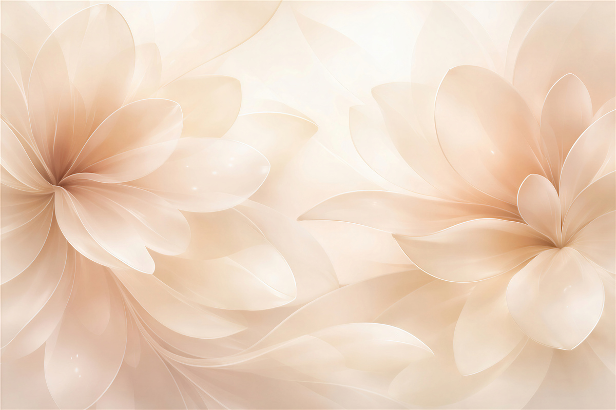 Fototapeten zarte Blumen in Beige