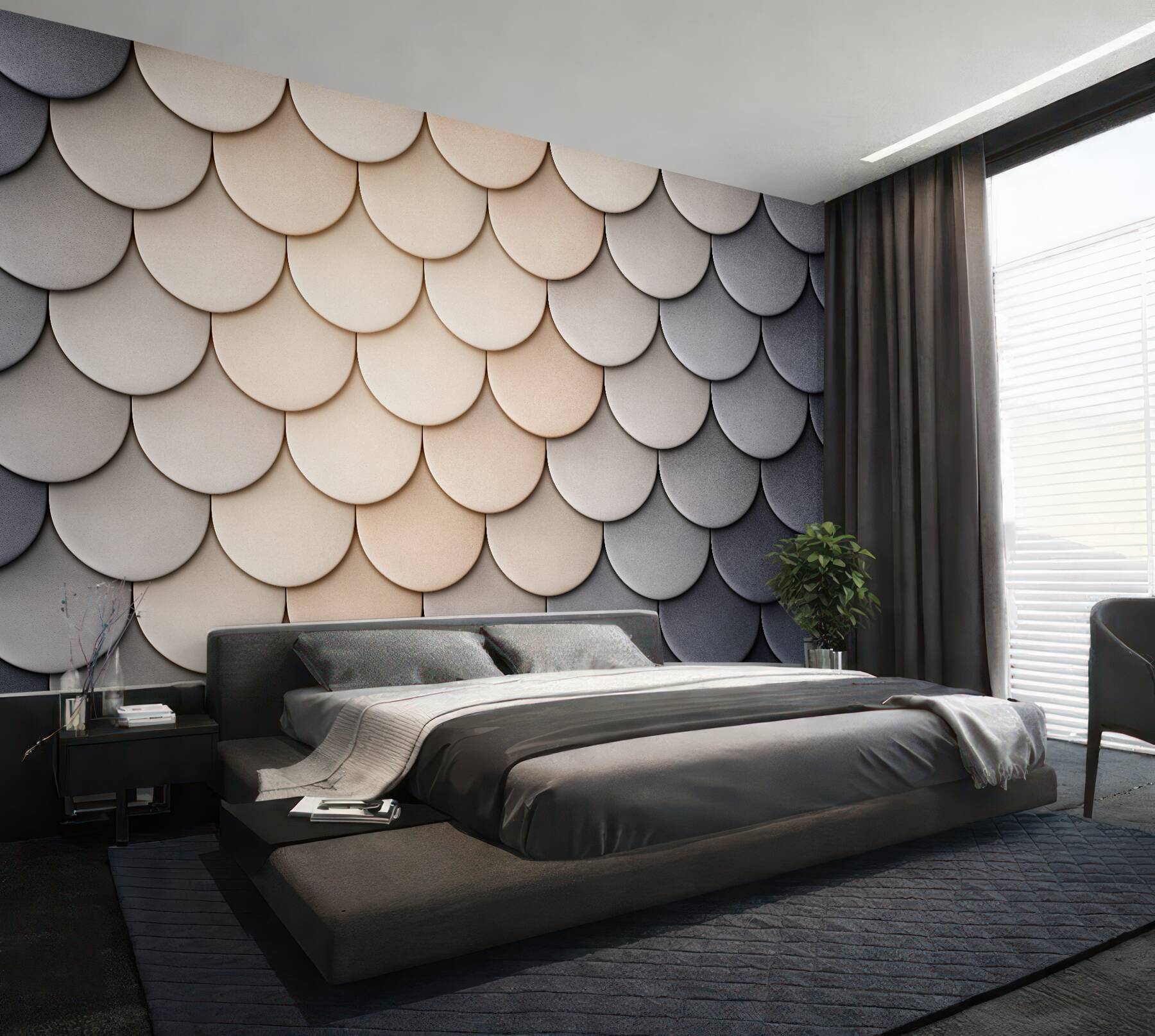 Fototapeten geometrisches Mosaik der Schuppen 3D