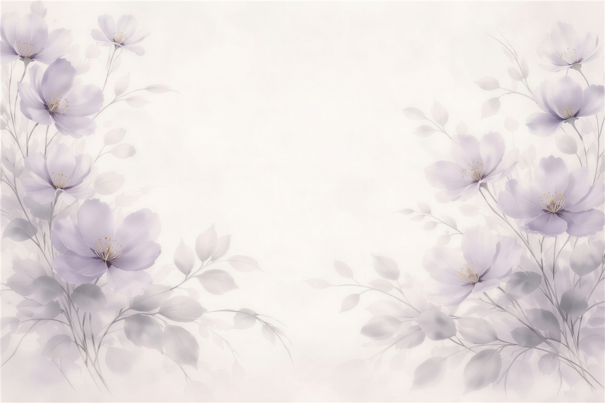 Fototapeten Lavendelblüten im Aquarellnebel