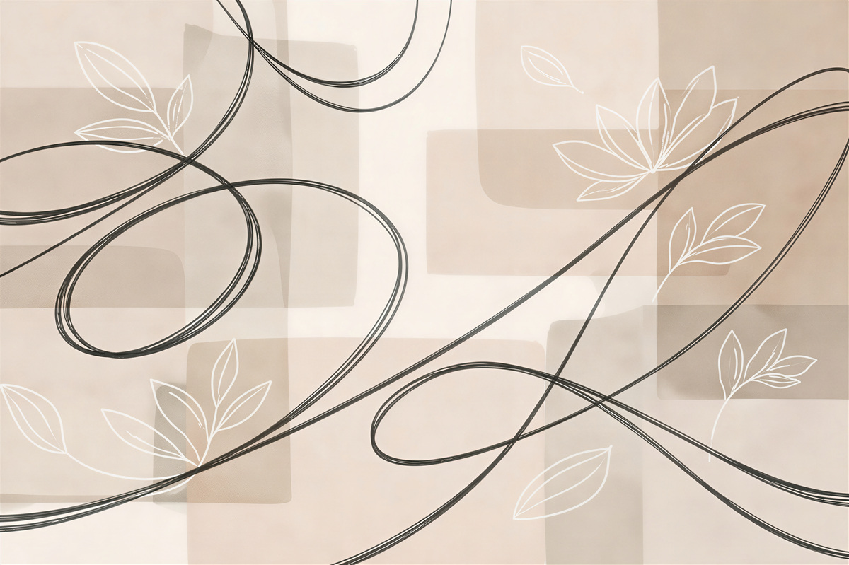 Fototapeten Geometrische Blätter in Beige