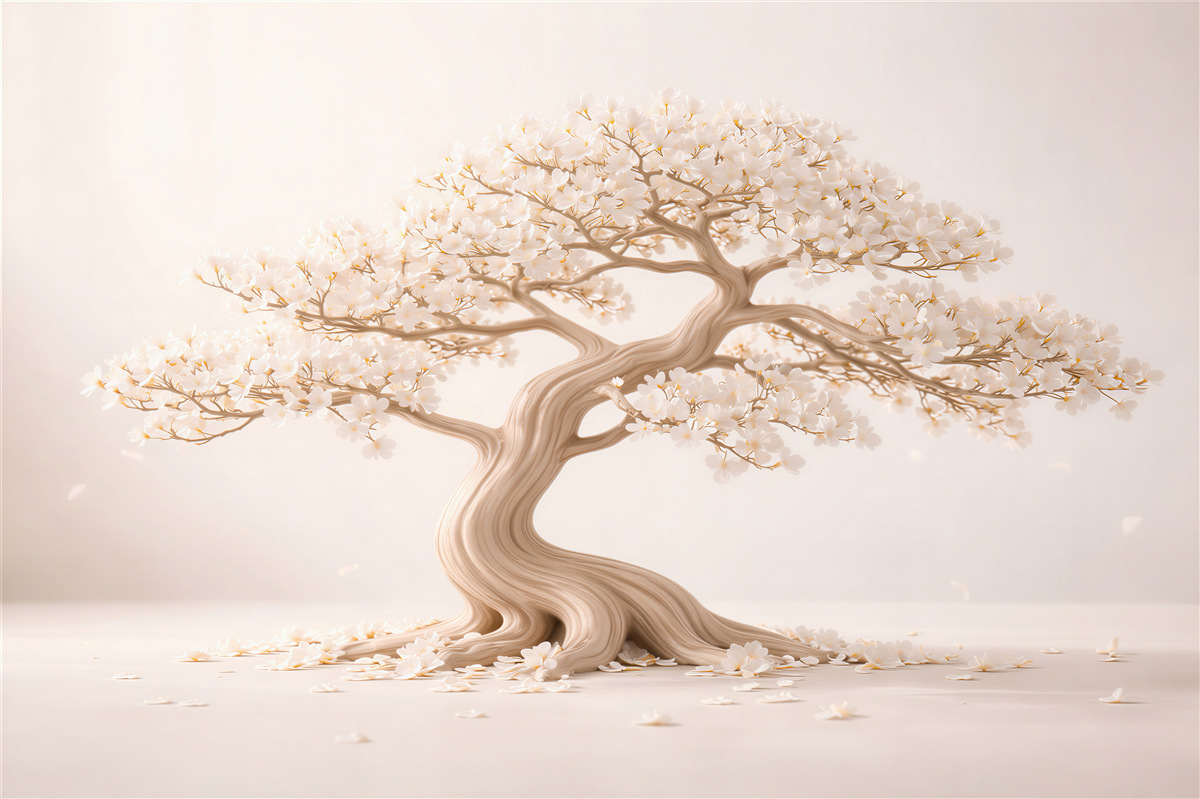 Fototapeten Leuchtender Baum blühender Harmonie