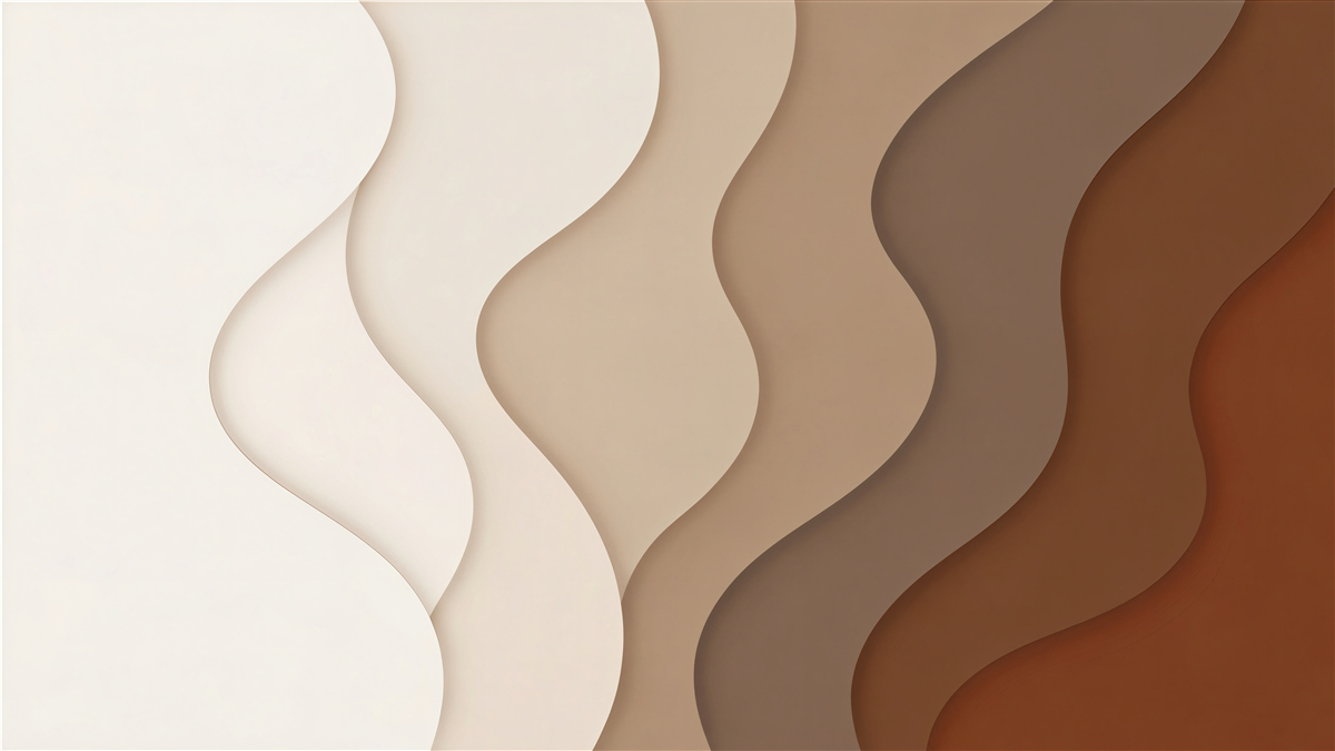 Fototapeten Schichtige Wellen in Beige