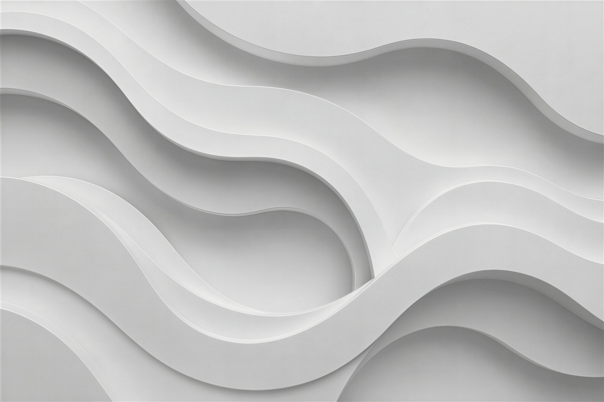 Fototapeten Weiße gewellte 3D-Formen