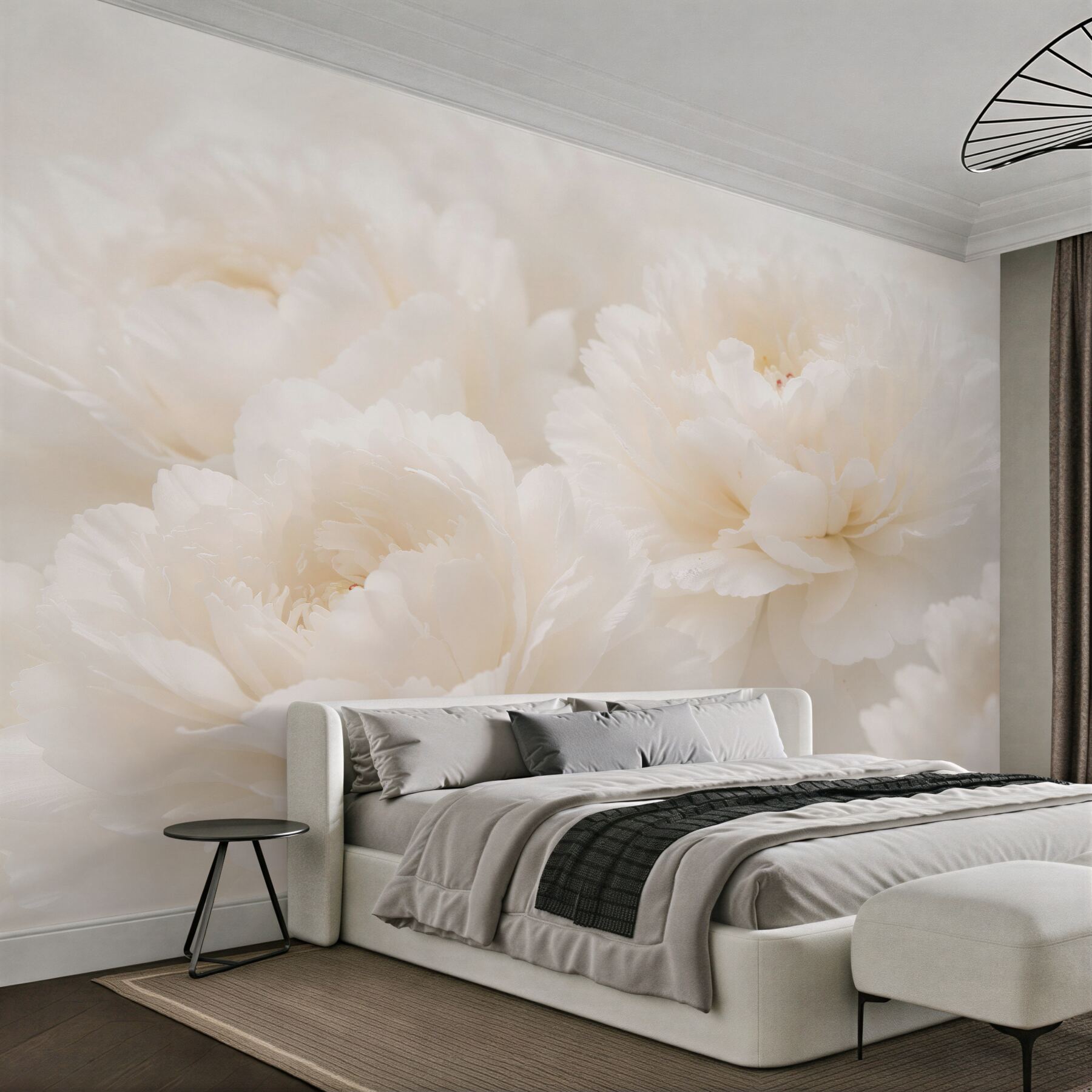 Fototapeten Cremige Pfingstrosen im Glanz
