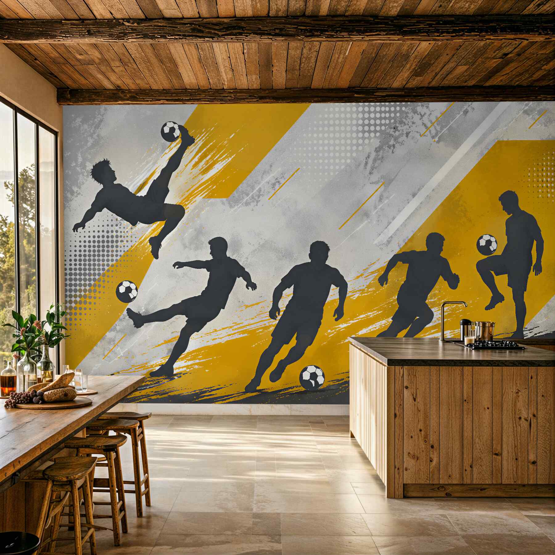 Fototapeten Dynamisches Fußballspiel