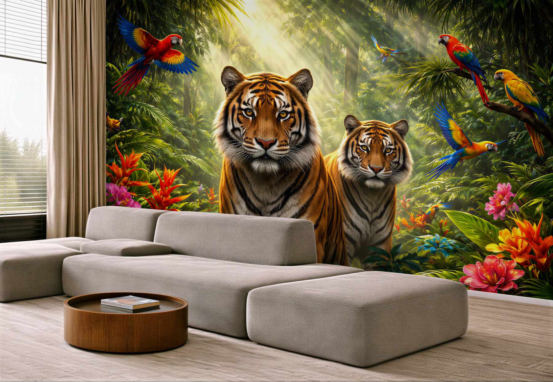 Fototapeten Tiger im tropischen Dschungel