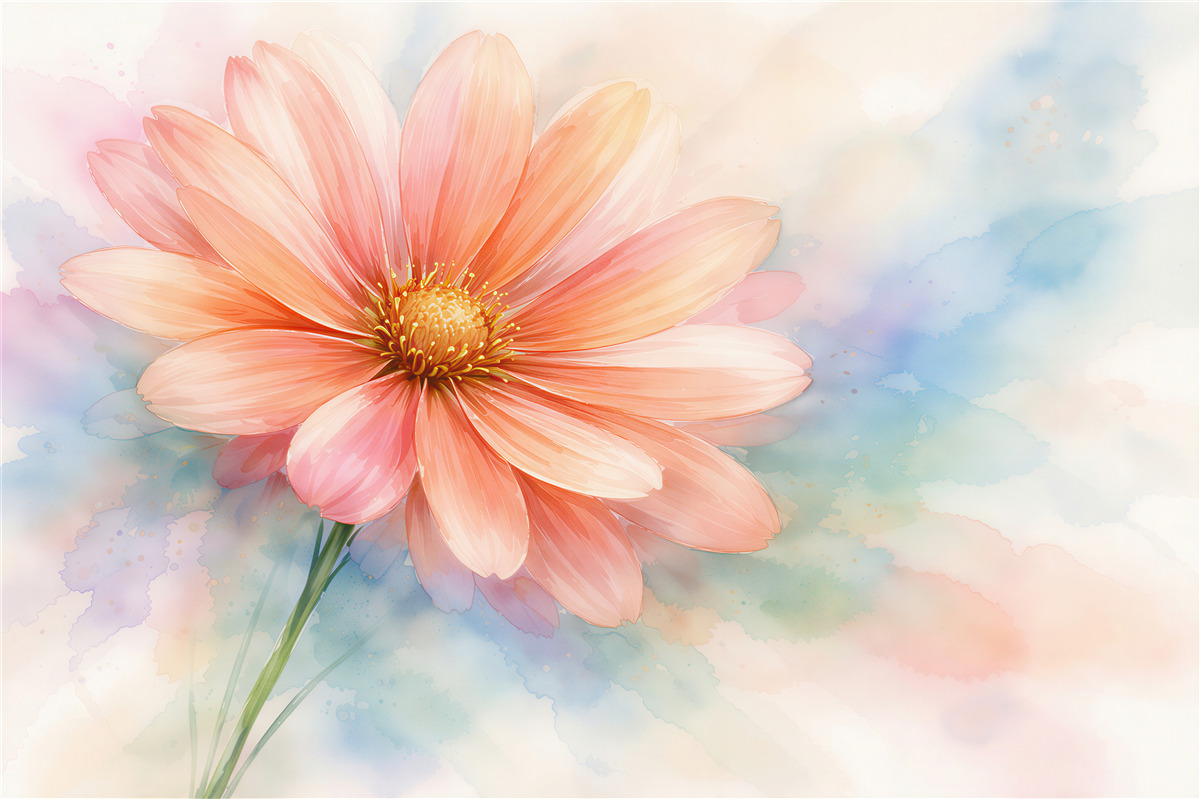 Fototapeten Pastellblume in Aquarell
