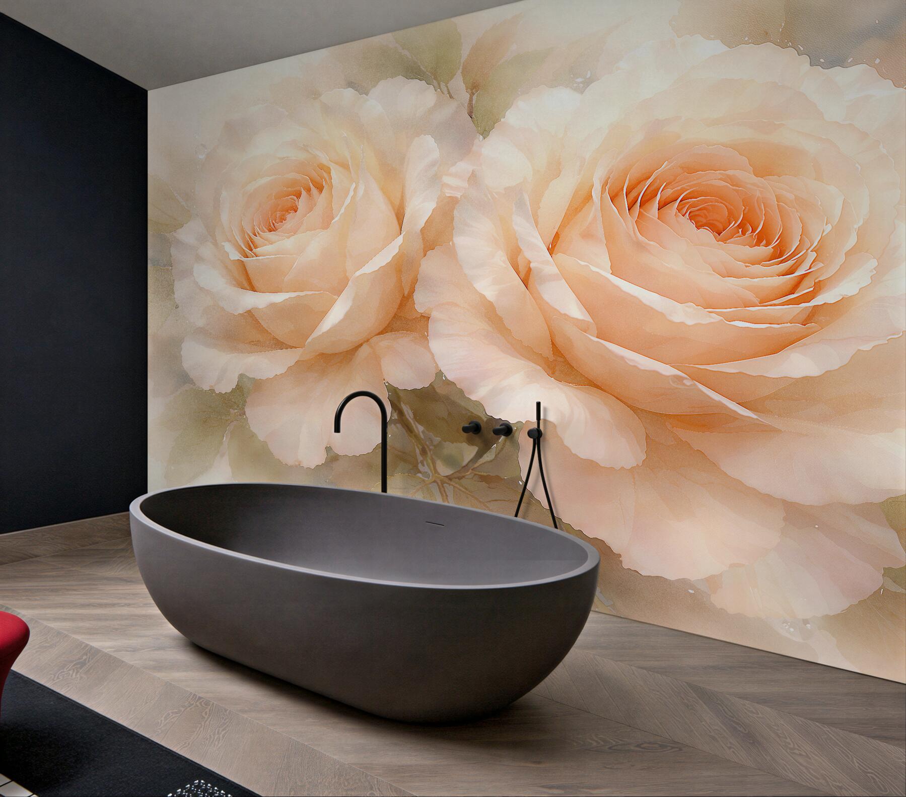 Fototapeten Cremefarbene Rosen in subtiler Aura
