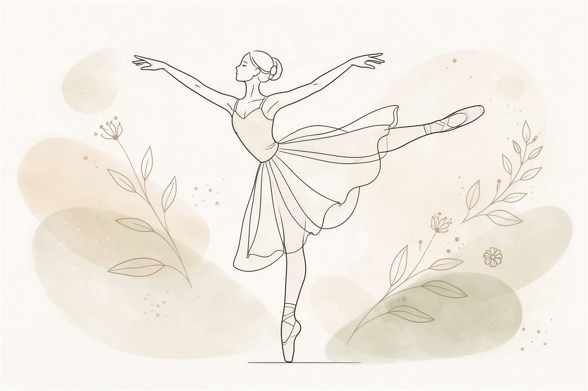 Fototapeten Zarte Ballerina in Blumen