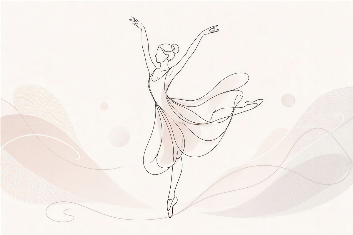 Fototapeten Subtile Ballerina in pastelliger Leichtigkeit