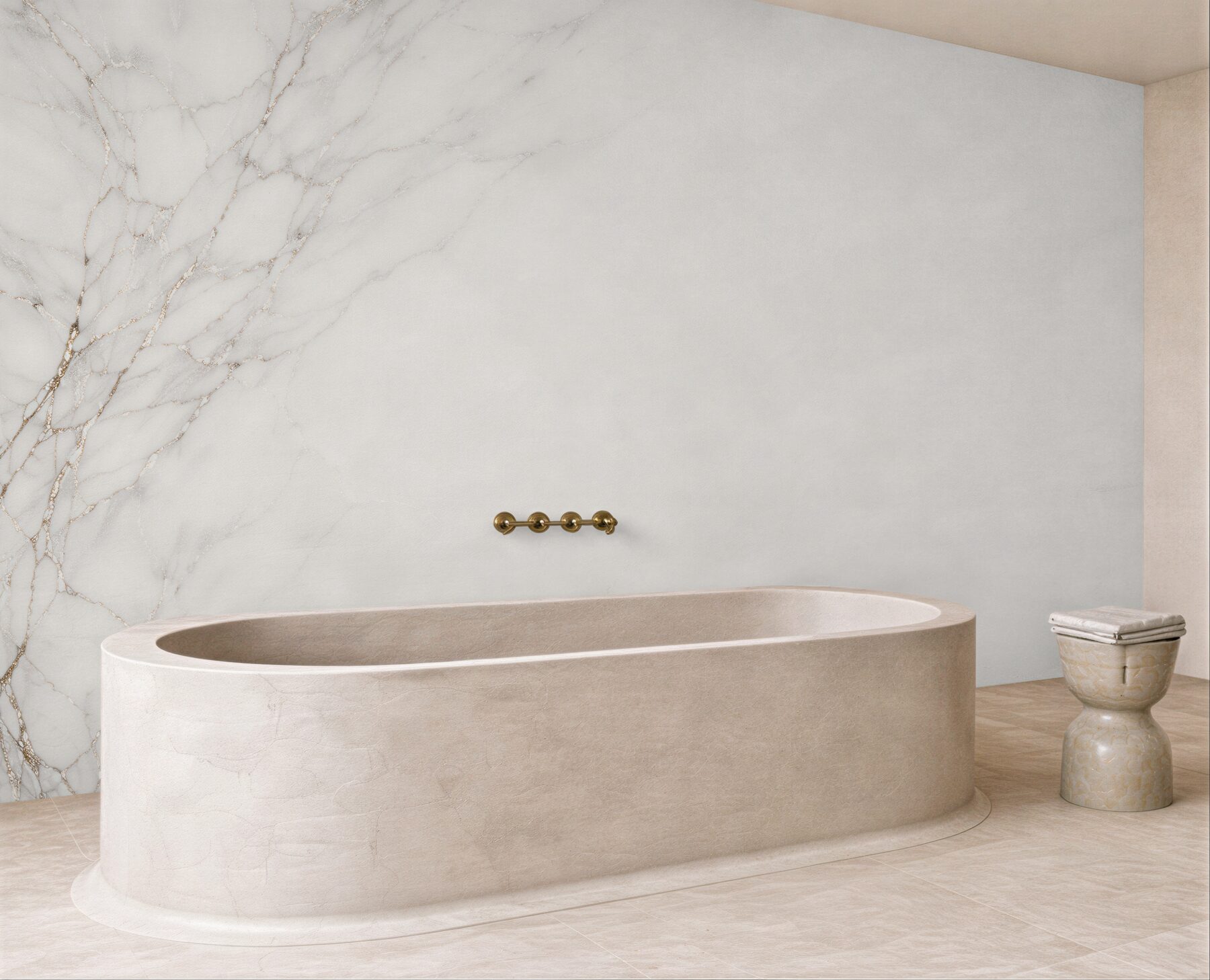 Fototapeten Heller Marmor mit goldener Ader