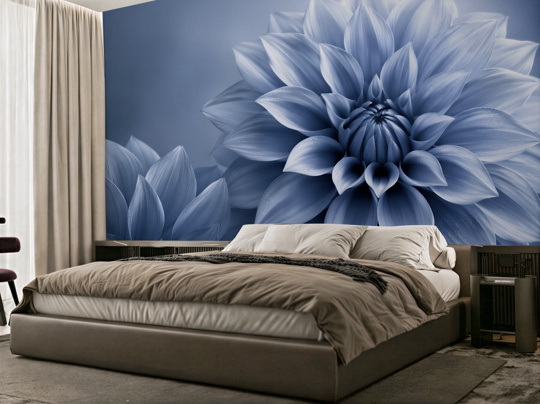 Fototapeten Blaue Blume in Nahaufnahme