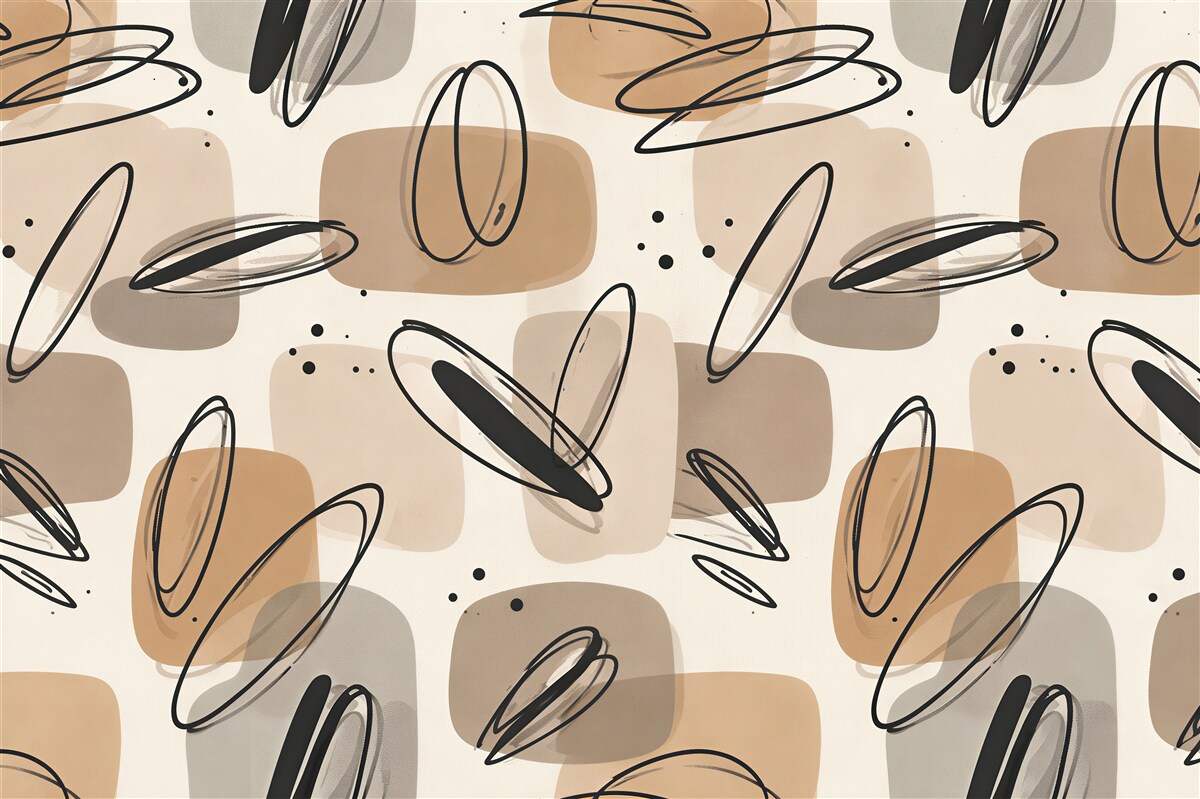 Fototapeten Beige Abstraktion mit geometrischer Linie