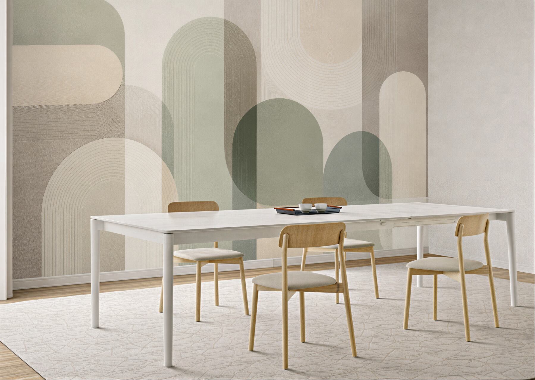 Fototapeten Abstrakte Bögen in Beige