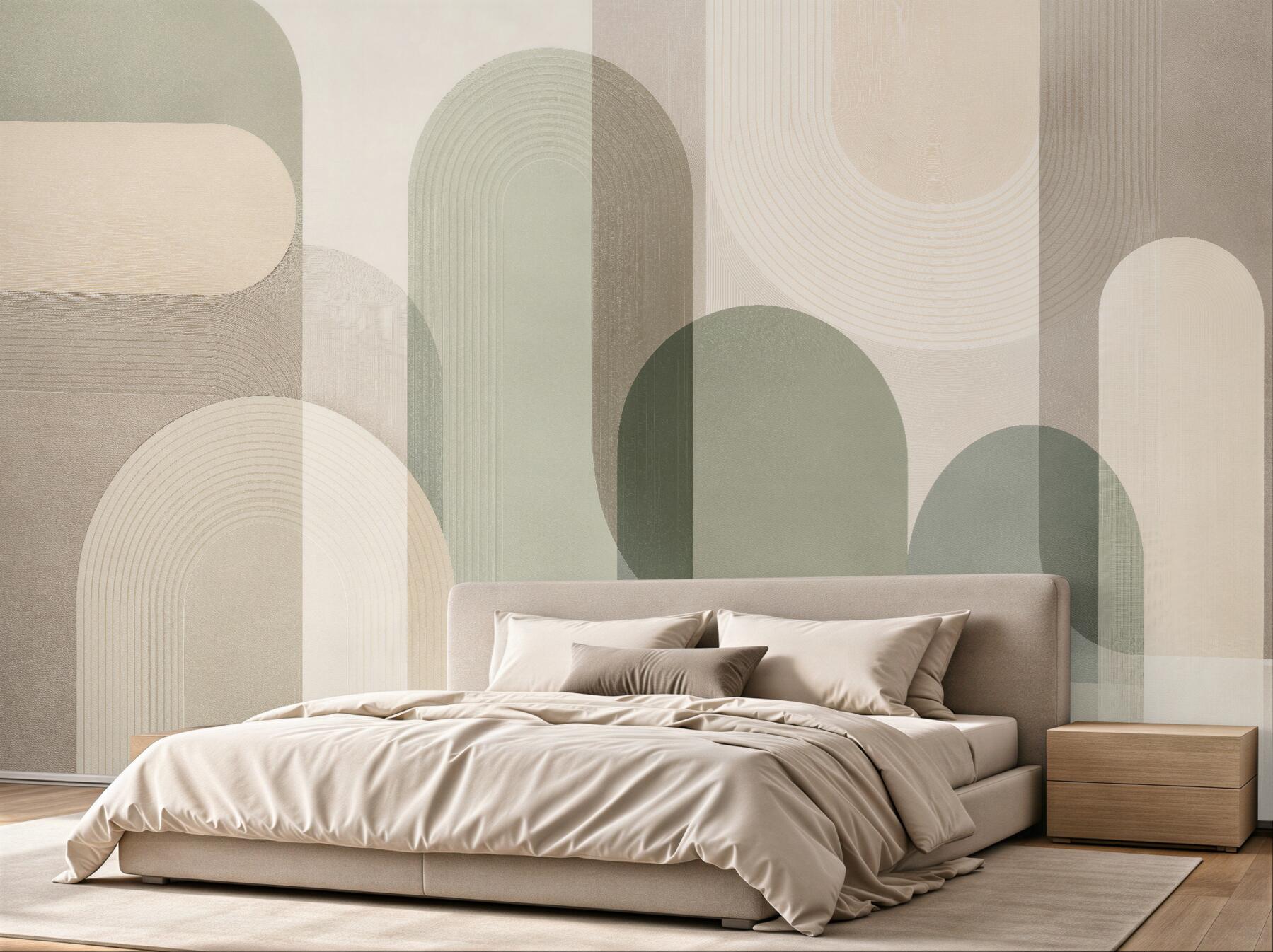 Fototapeten Abstrakte Bögen in Beige