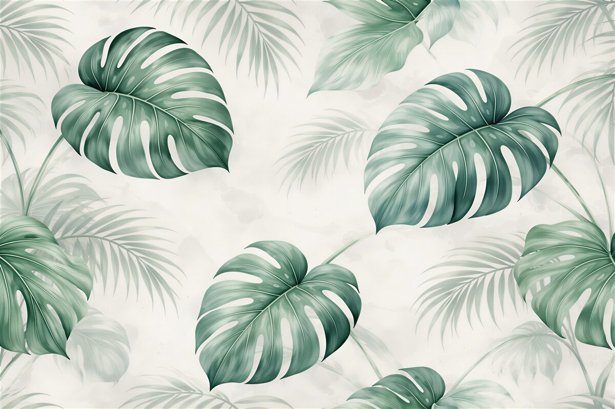 Fototapeten Monstera im subtilen Rhythmus