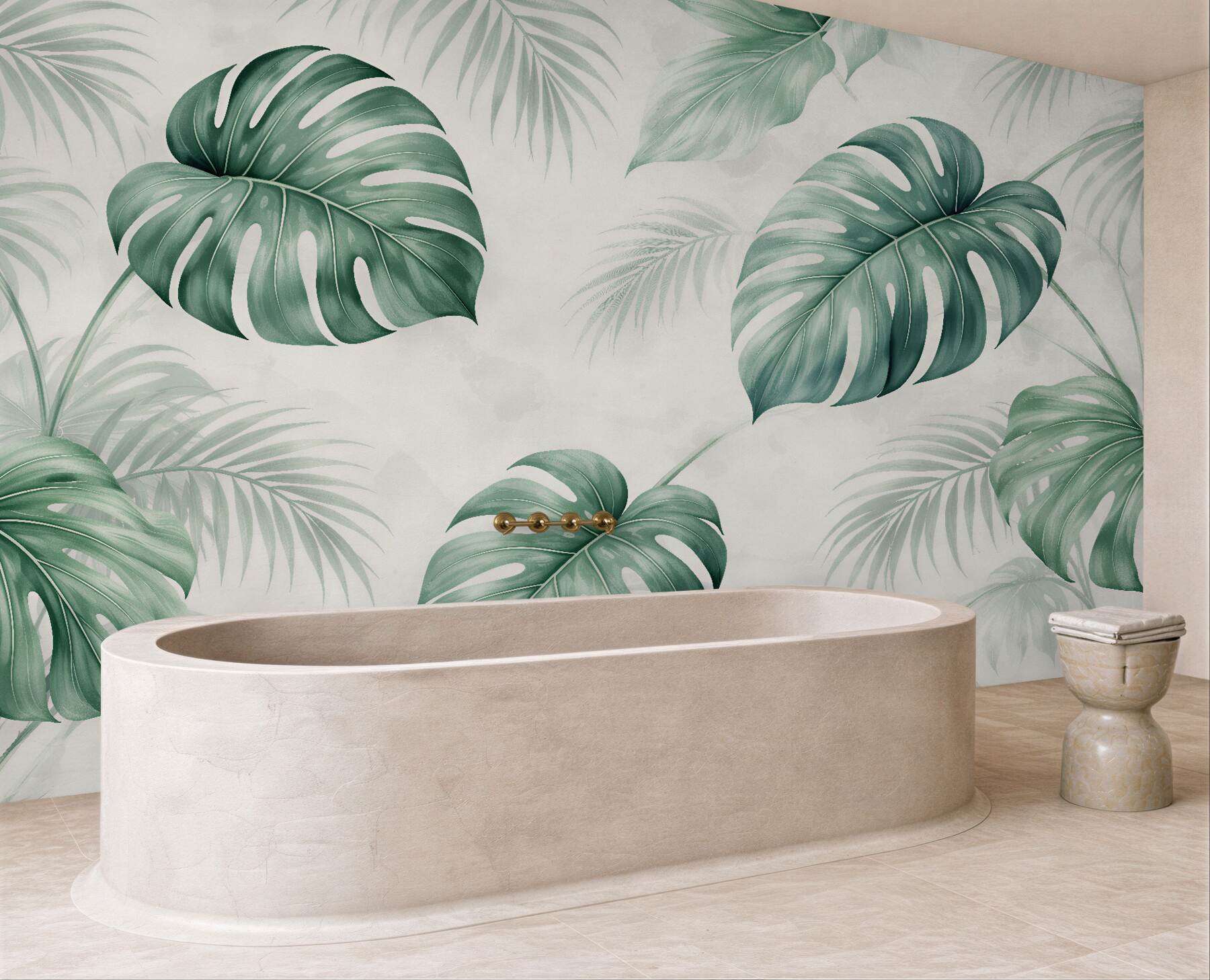 Fototapeten Monstera im subtilen Rhythmus