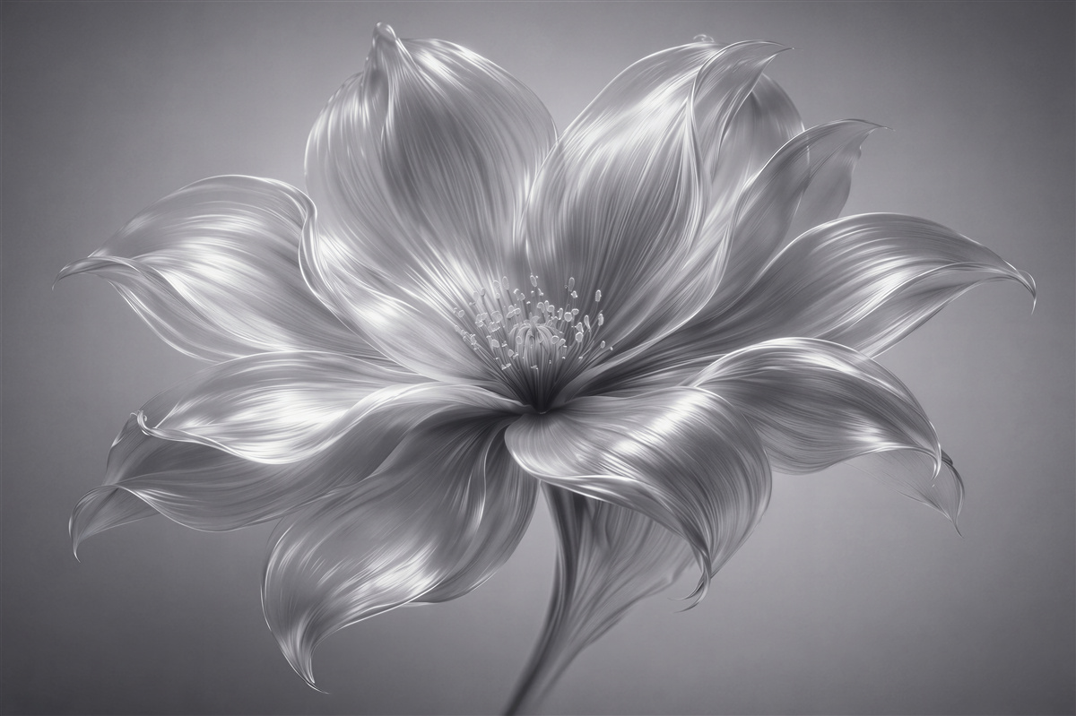 Fototapeten Silberne Blume der Eleganz
