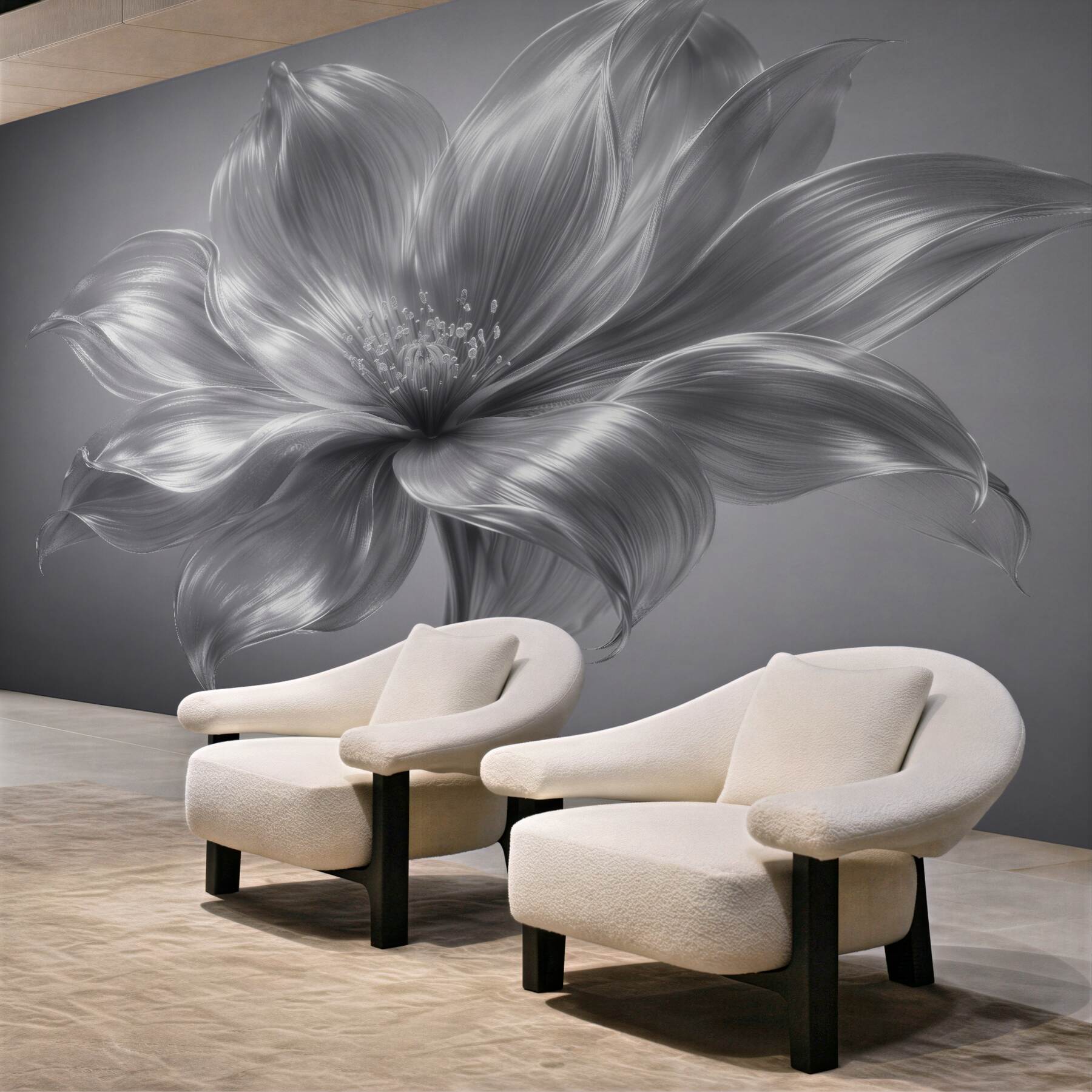 Fototapeten Silberne Blume der Eleganz