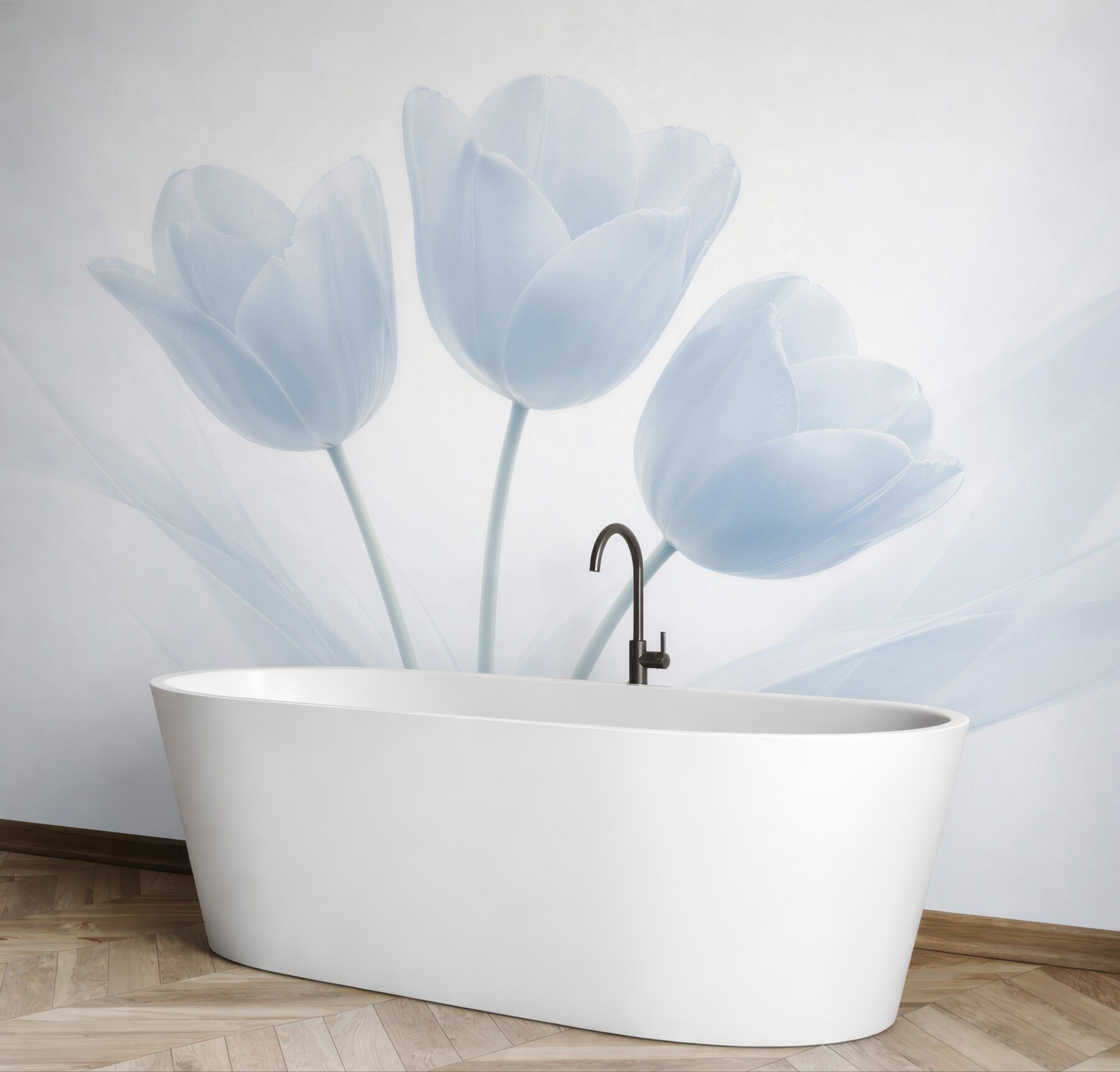 Fototapeten Zarte blaue Tulpen
