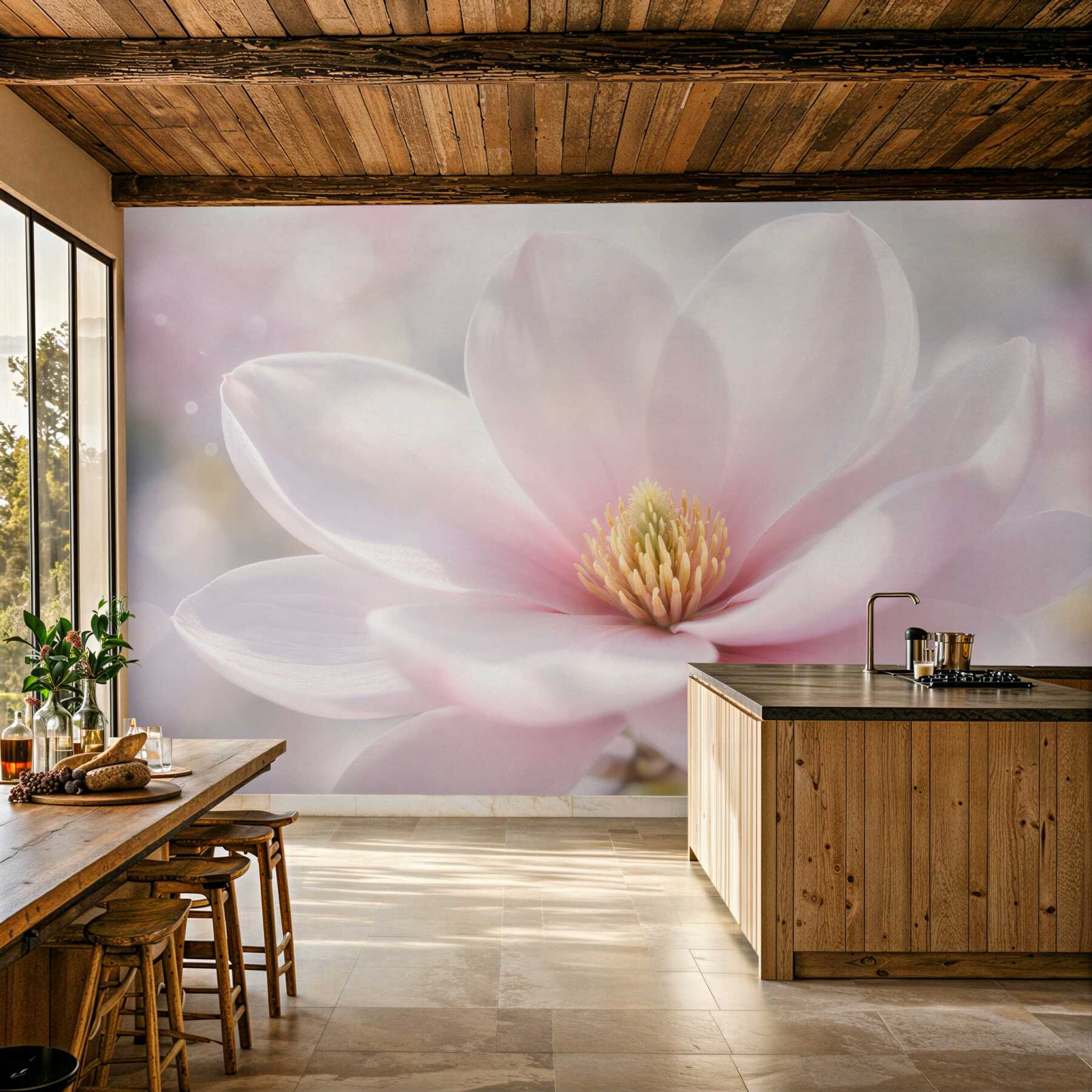 Fototapeten Zarte Magnolie im Glanz