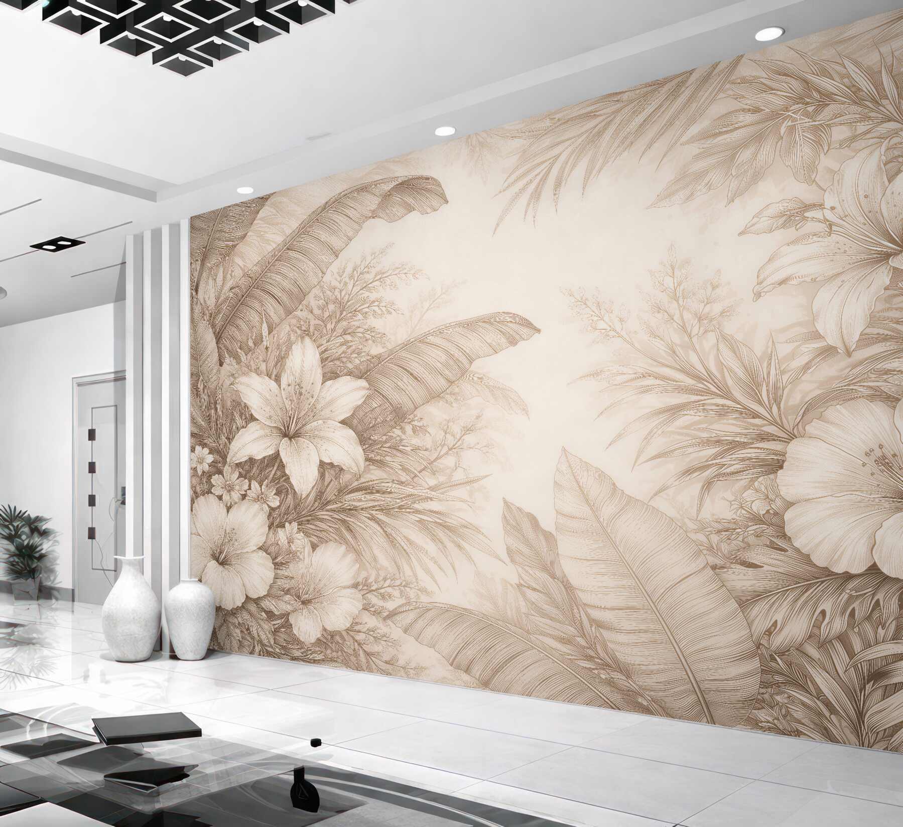 Fototapeten Beige tropische Eleganz