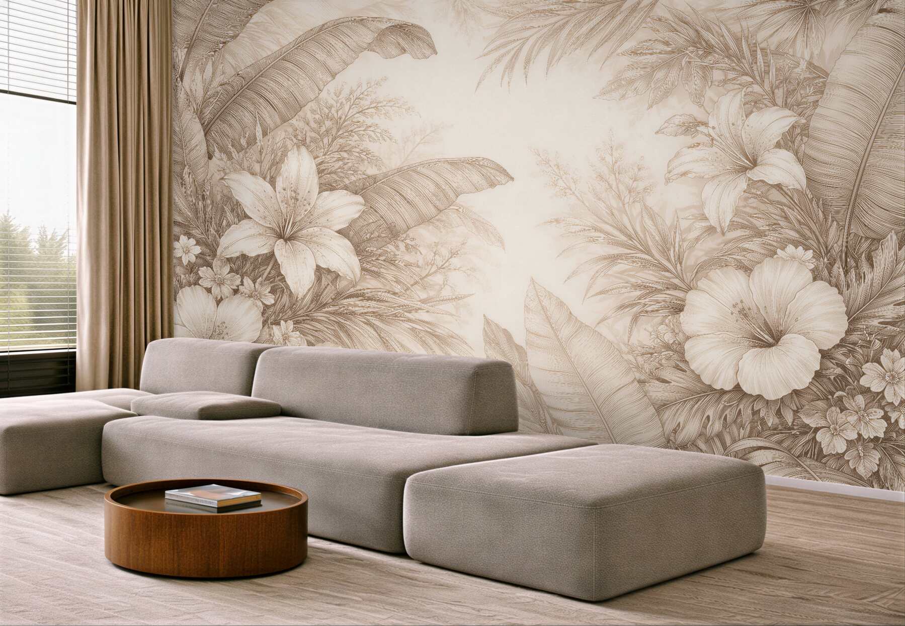 Fototapeten Beige tropische Eleganz