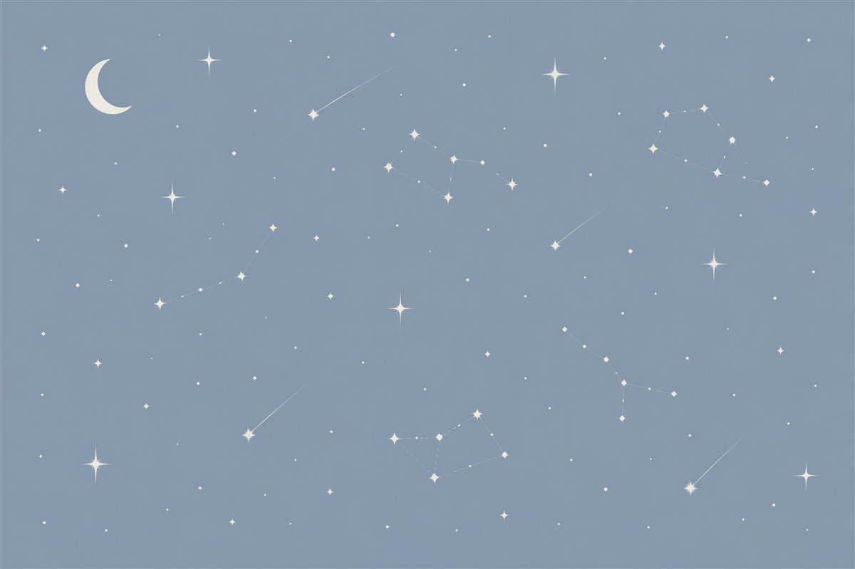 Fototapeten Minimalistischer Himmel mit Sternbildern