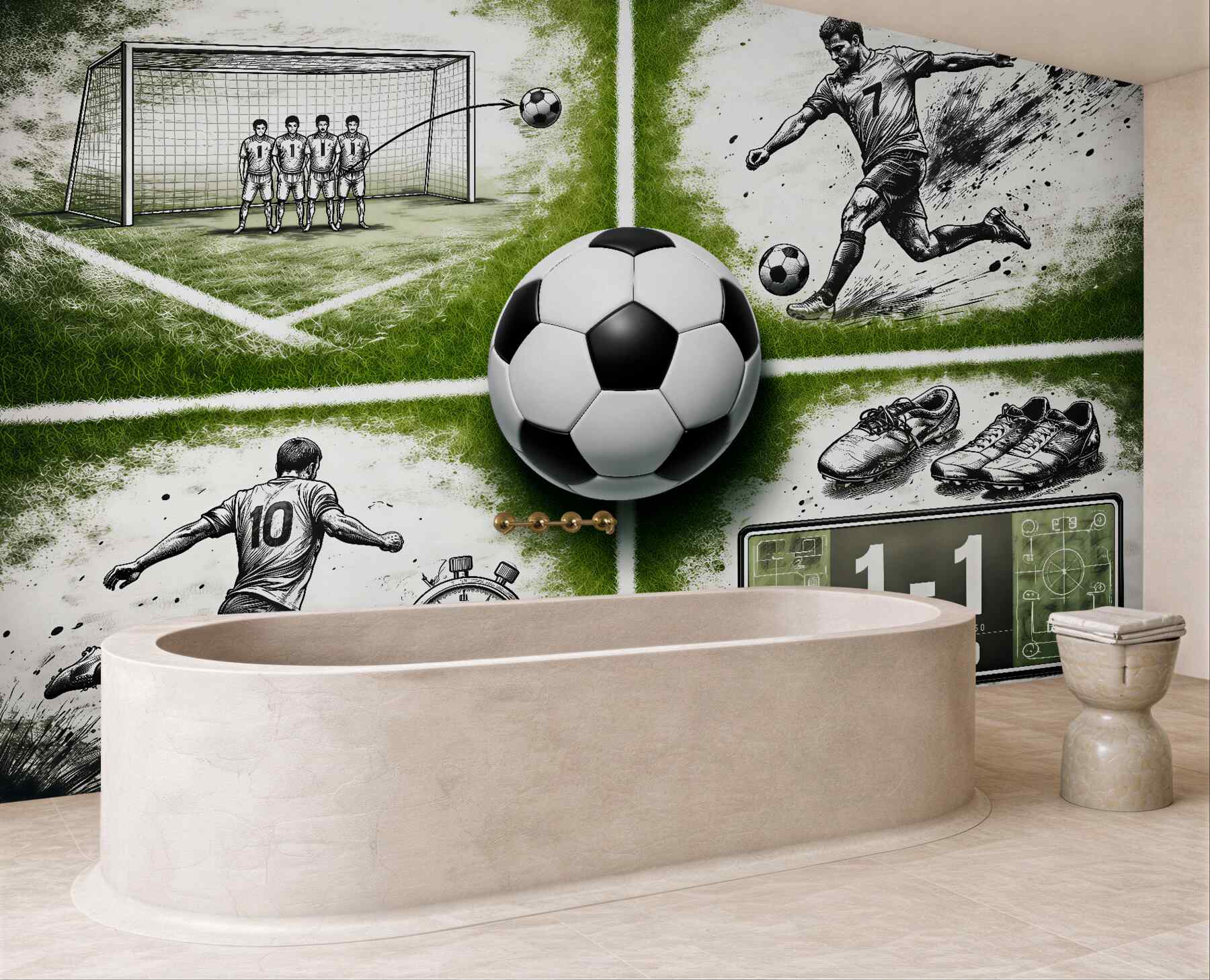 Fototapeten Fußballleidenschaft auf dem Rasen