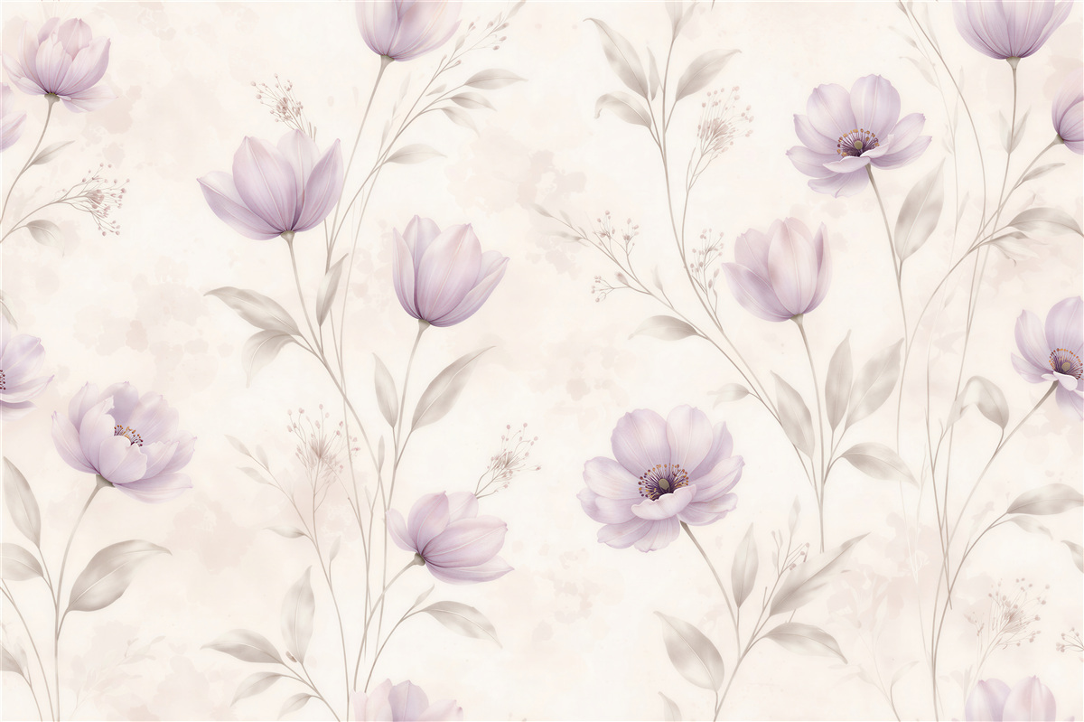 Fototapeten Subtile Blumen in Pastelltönen