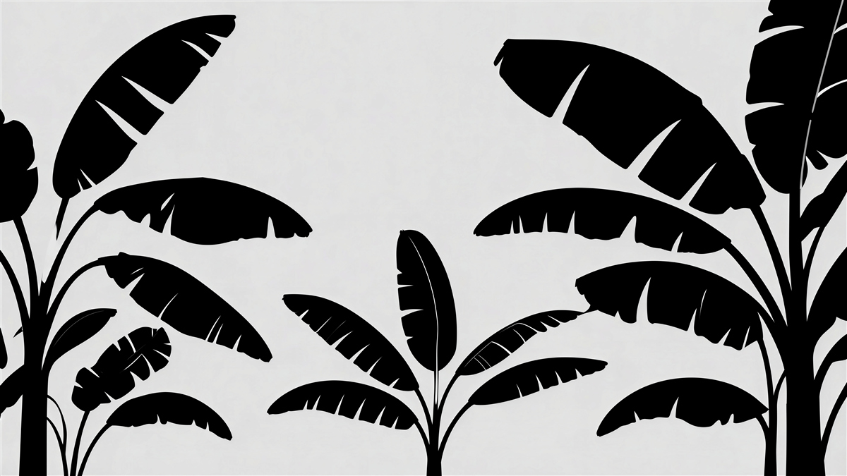 Fototapeten Minimalistische schwarze Palmblätter