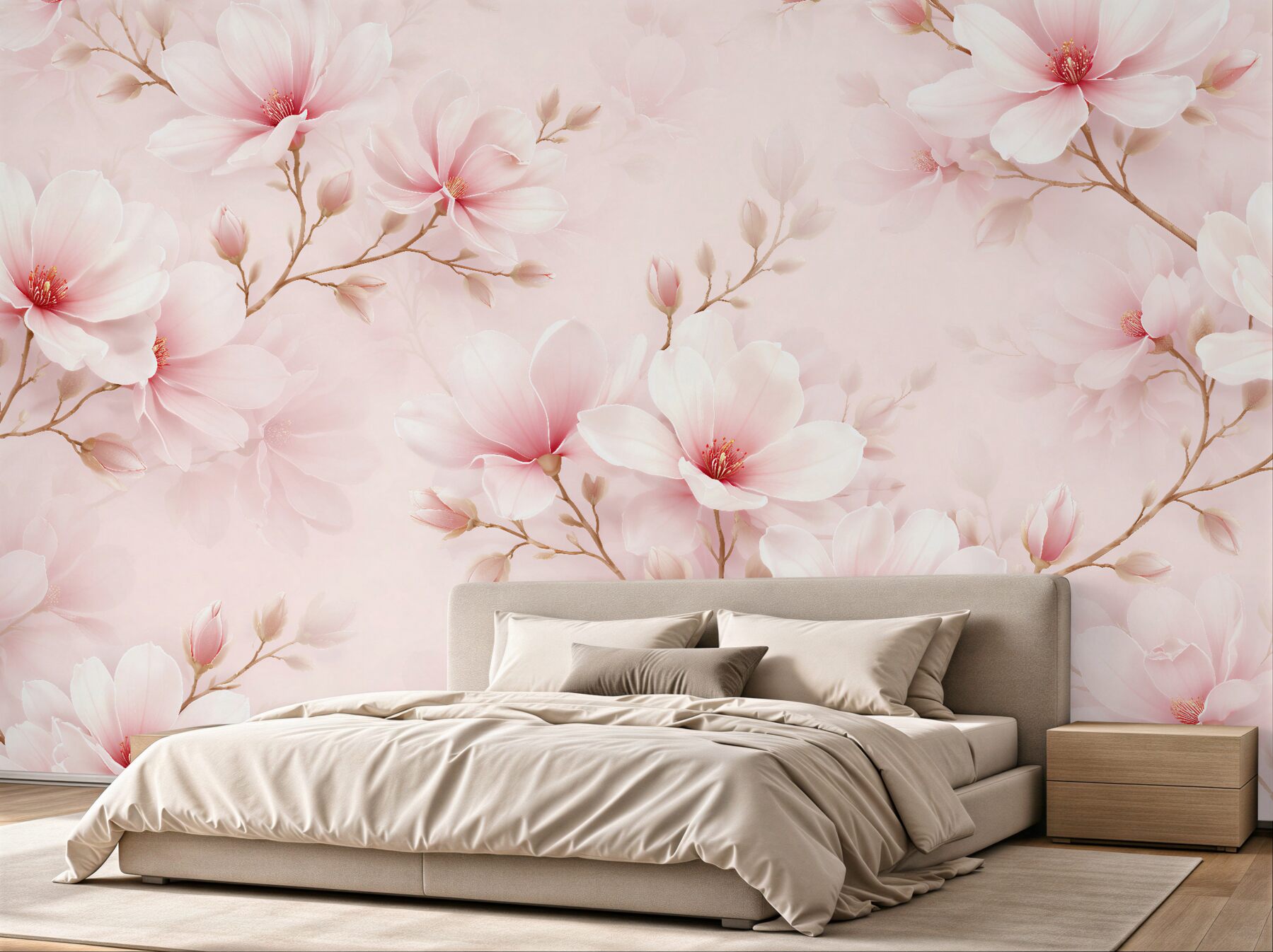 Fototapeten Pudermagnolie in Blüte