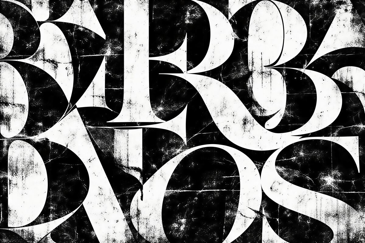 Fototapeten Grafische Buchstaben im Retro-Stil