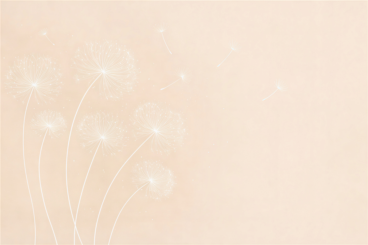 Fototapeten Zarte Pusteblumen in Beige