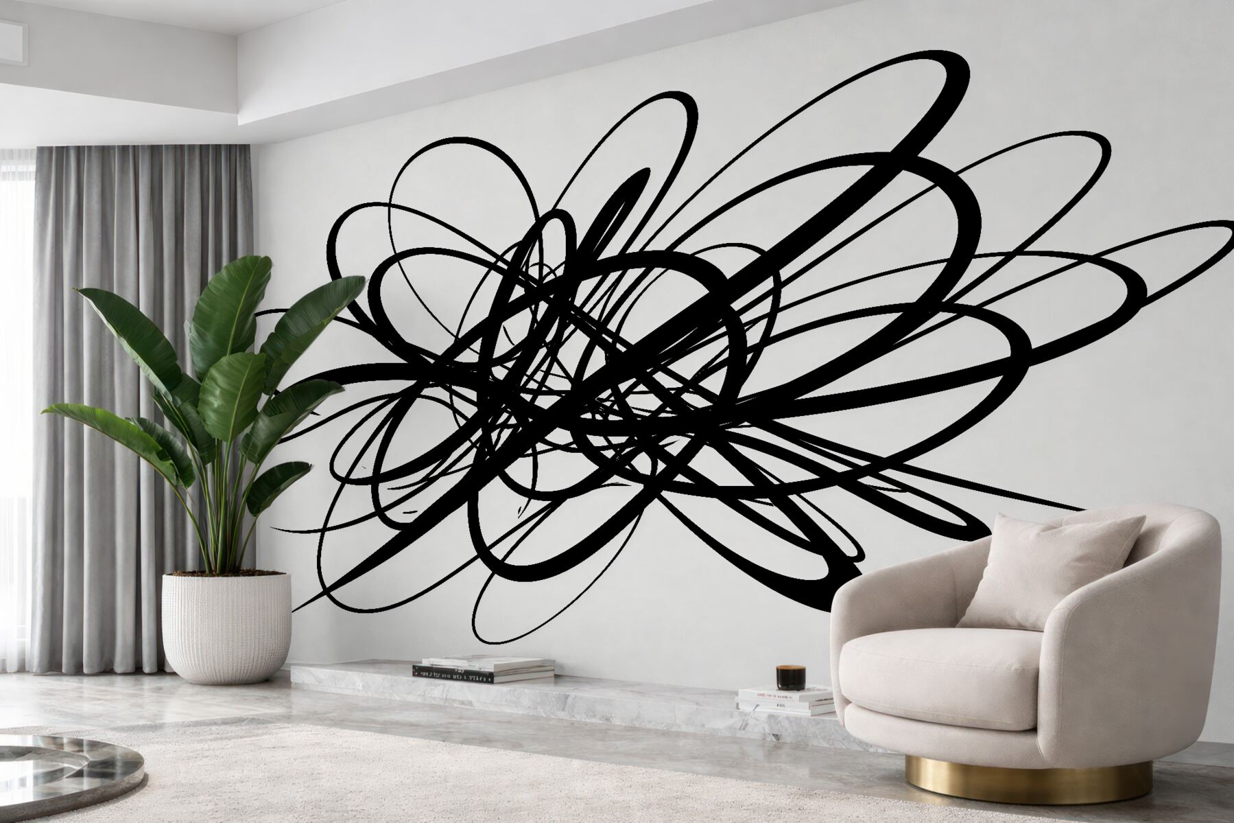Fototapeten Schwarze Ausdruckskraft der Linien