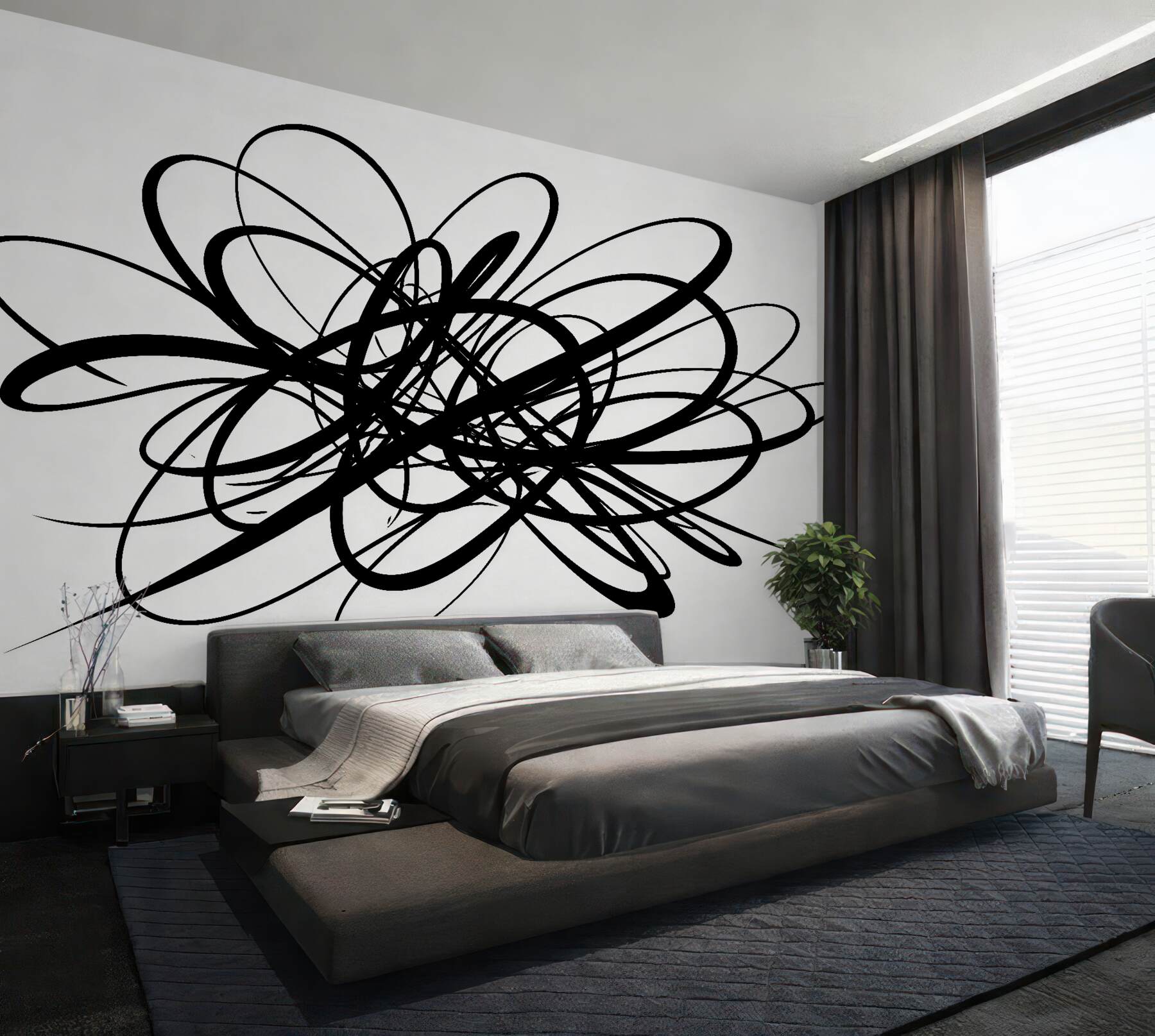 Fototapeten Schwarze Ausdruckskraft der Linien