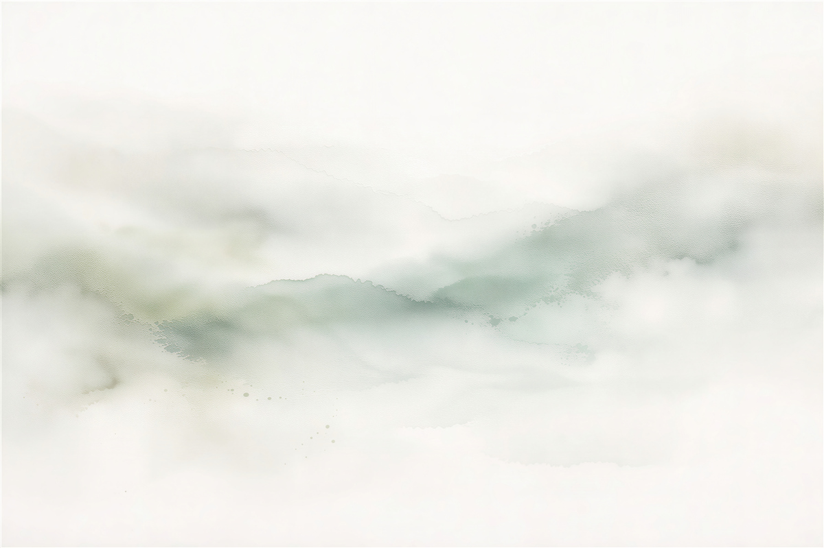 Fototapeten Aquarellberge im Nebel