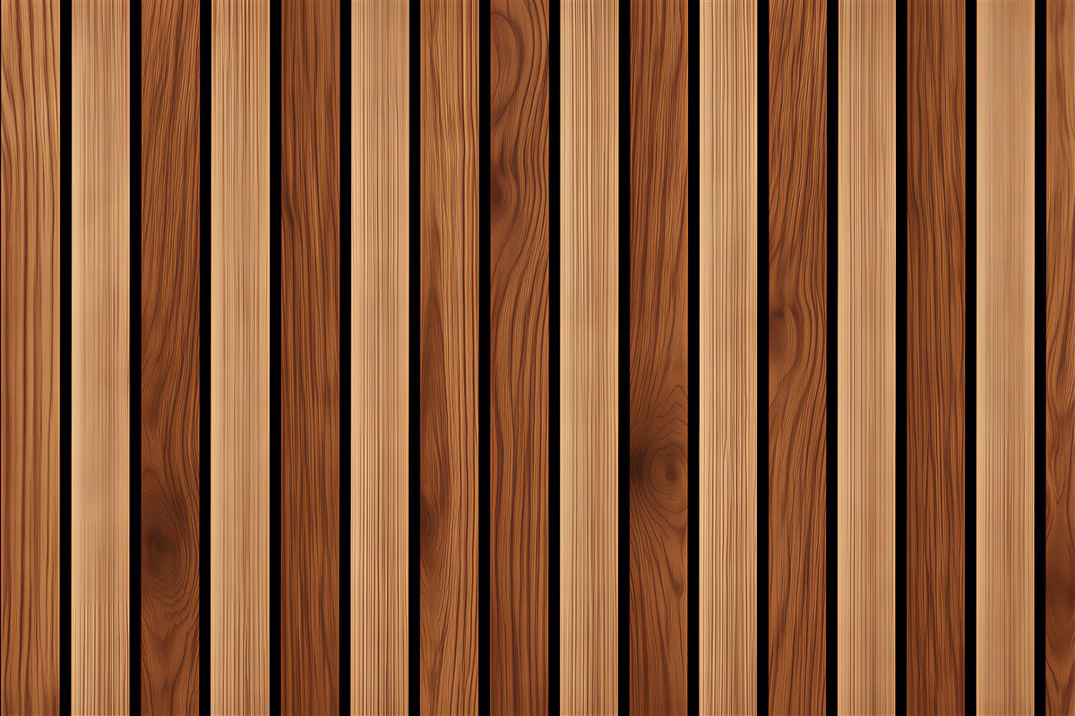 Fototapeten Holzlamellen auf schwarzem Hintergrund