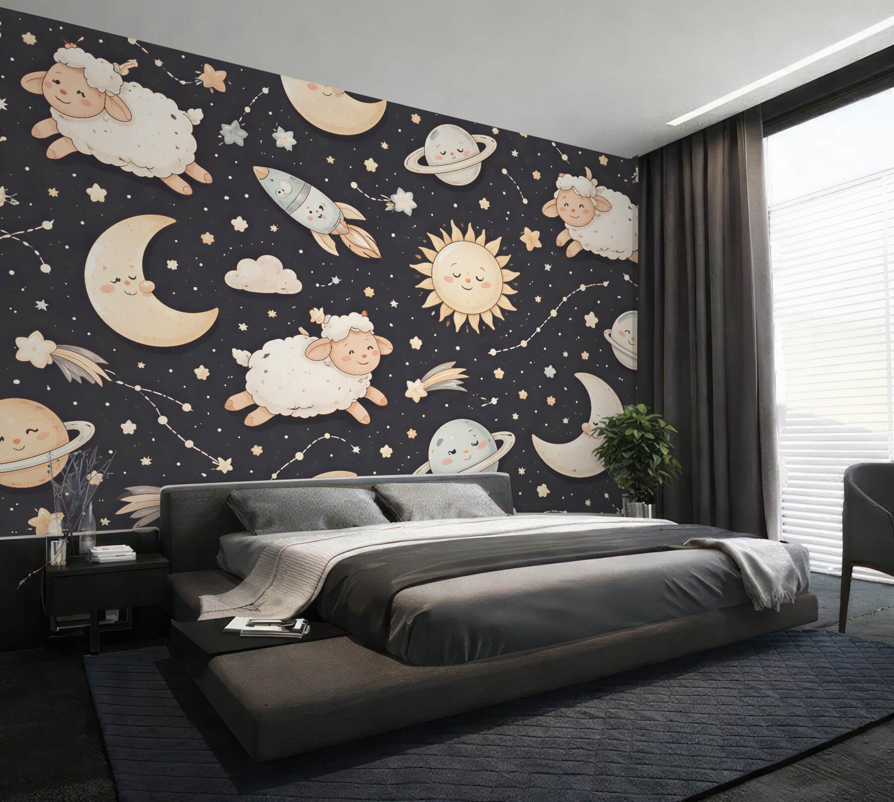 Fototapeten Kosmische Schäfchen zur Guten Nacht