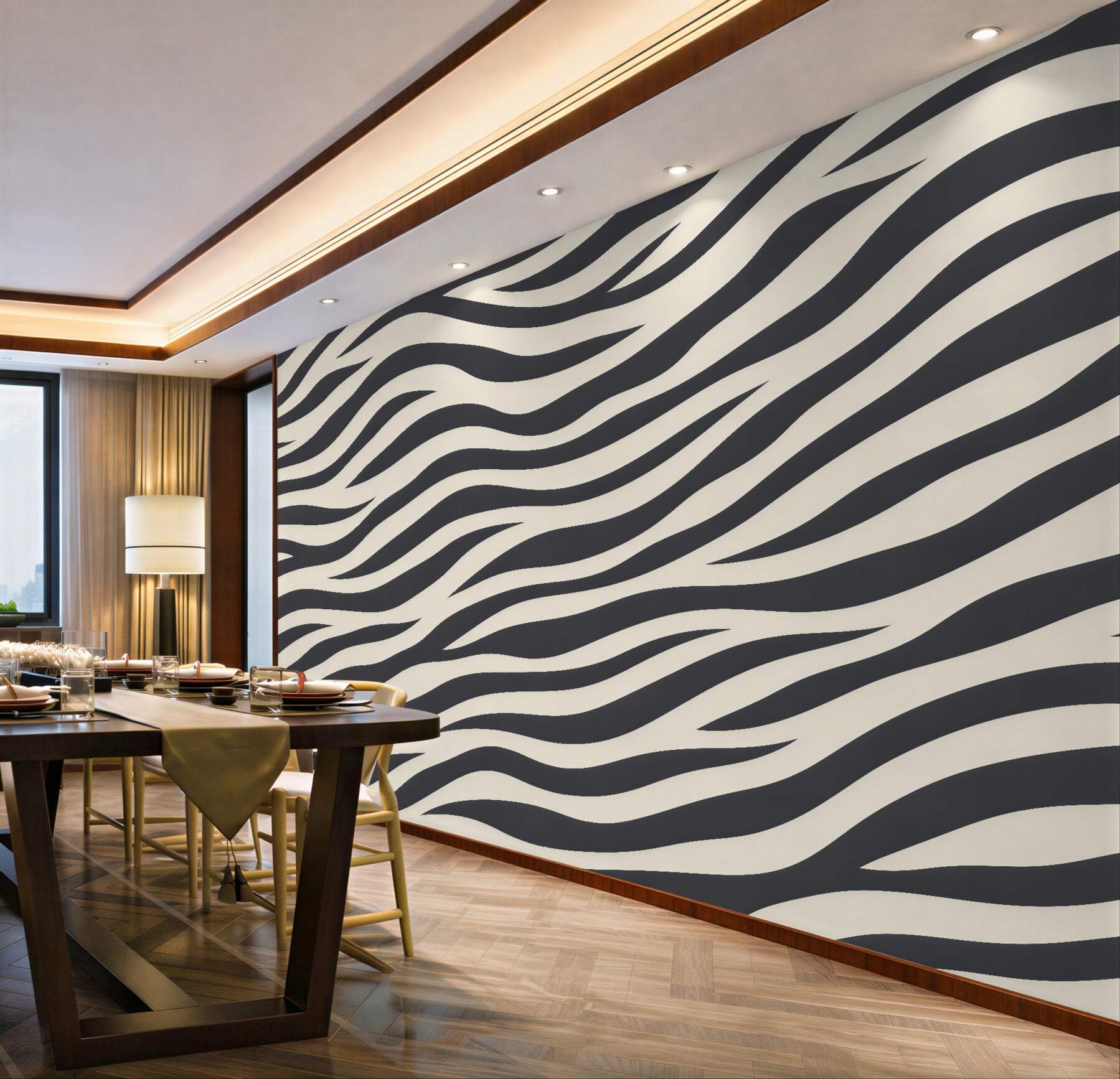 Fototapeten Schwarz-weiße Zebrawellen